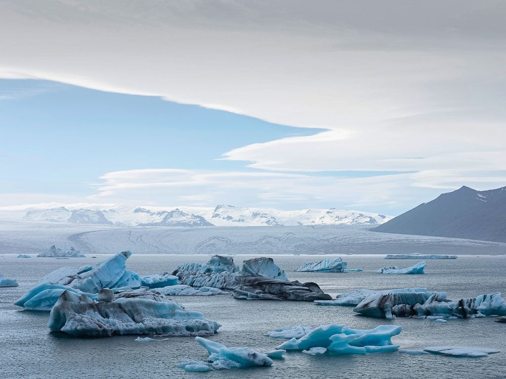 Jükulsárlón gleccserlagúna Izland