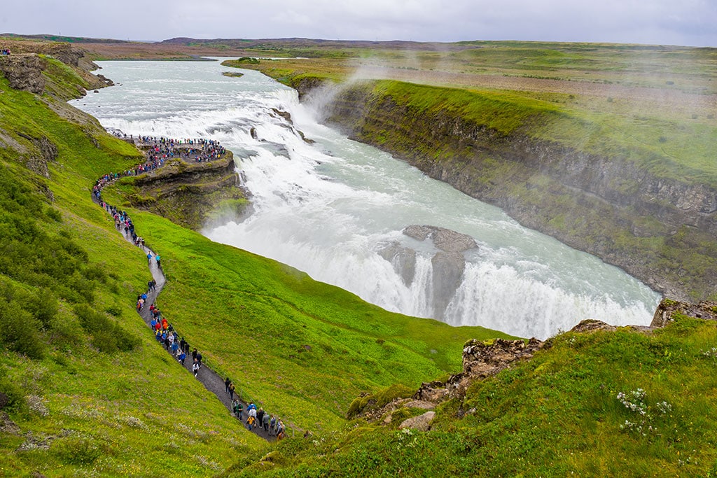 Izland Arany Körút - A Gullfoss vízesés