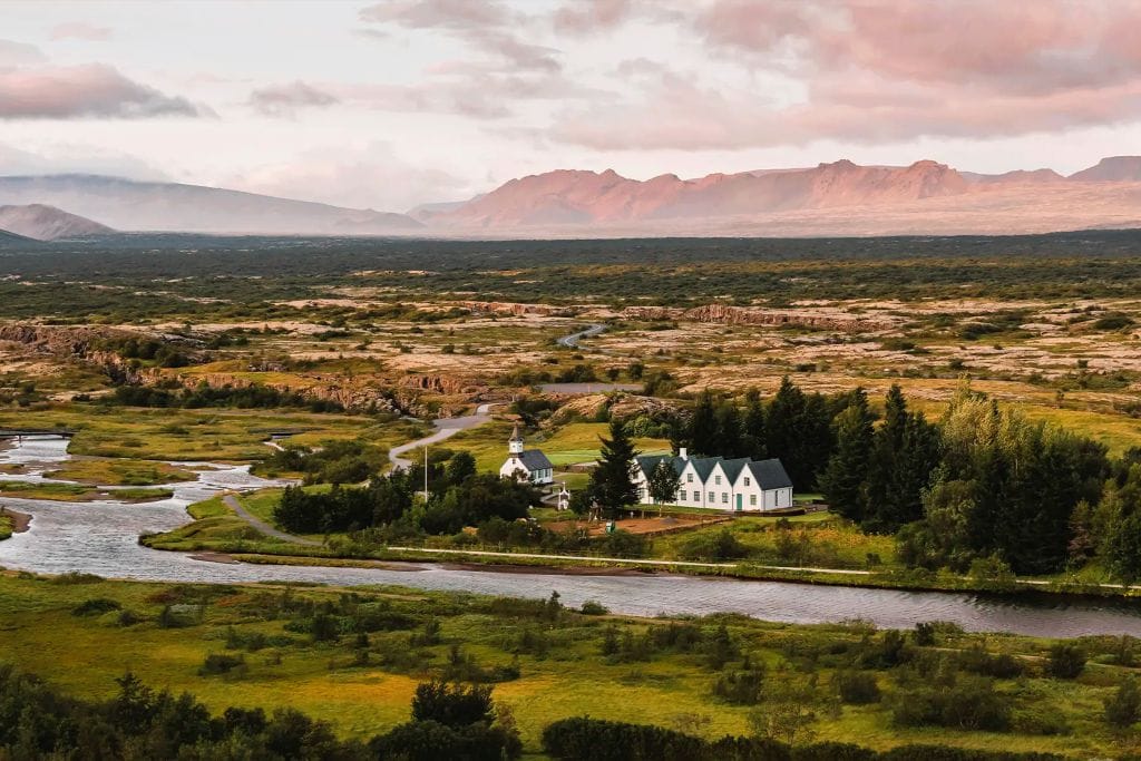 A Thingvellir látképe a felső kilátópontról