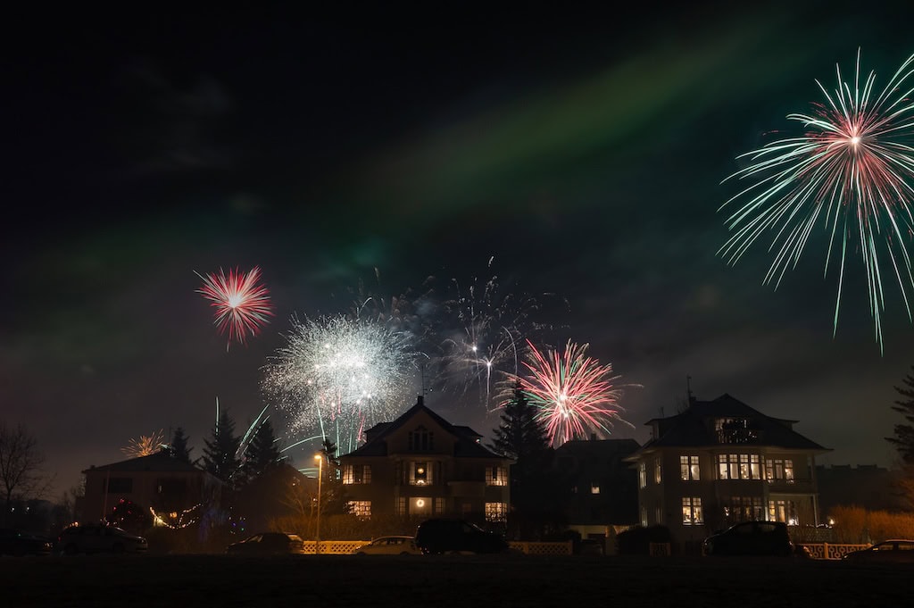 Szilveszteri tűzijáték Izlandon