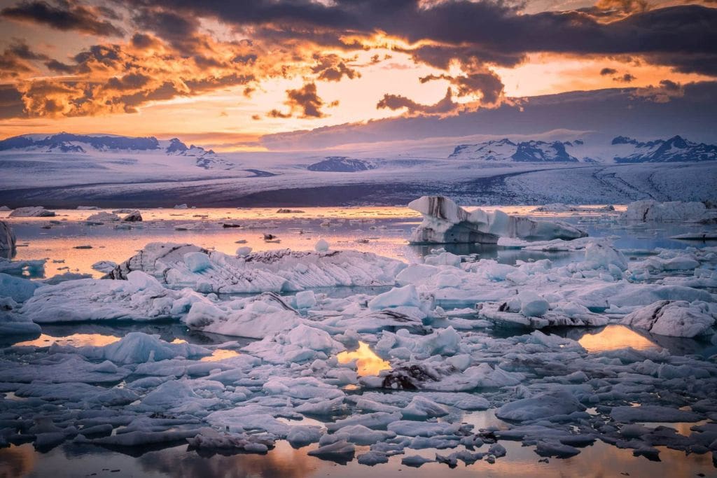 izland latnivalok jokulsarlon naplemente 01