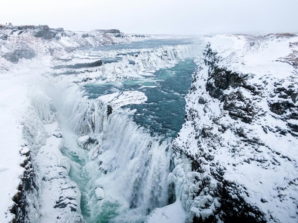 Gullfoss vízesés télen