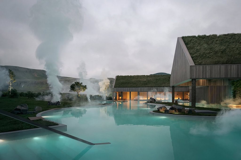 Reykjaböð geotermikus spa Izlandon